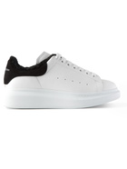 Alexander McQueen - Exaggerated-Sole Shearling-Lined Leather Sneakers - White