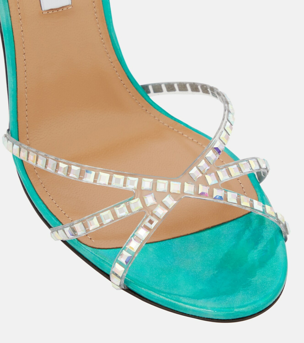 Aquazzura Dance Plexi 105 leather and PVC sandals Aquazzura