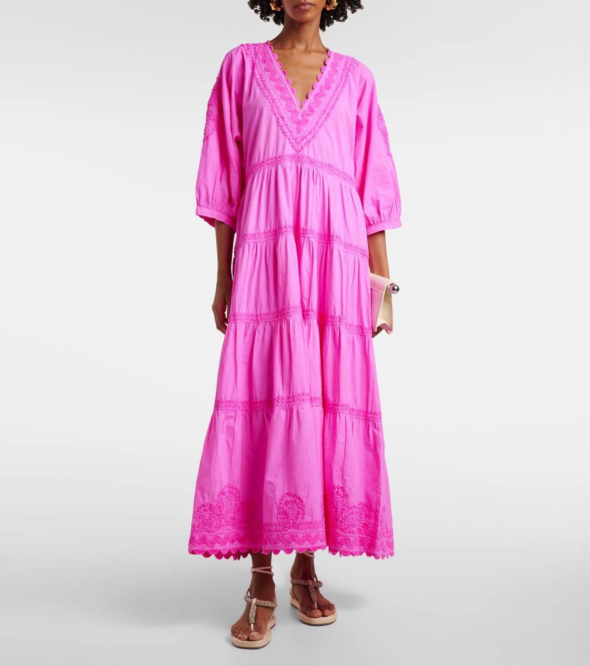 【Juliet Dunn】 Embroideredコットンポプリン maxiドレス Juliet Dunn Embroidered cotton poplin maxi dress Juliet Dunn