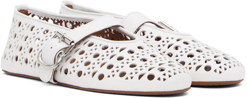 ALAÏA White Vienne Ballerina Flats