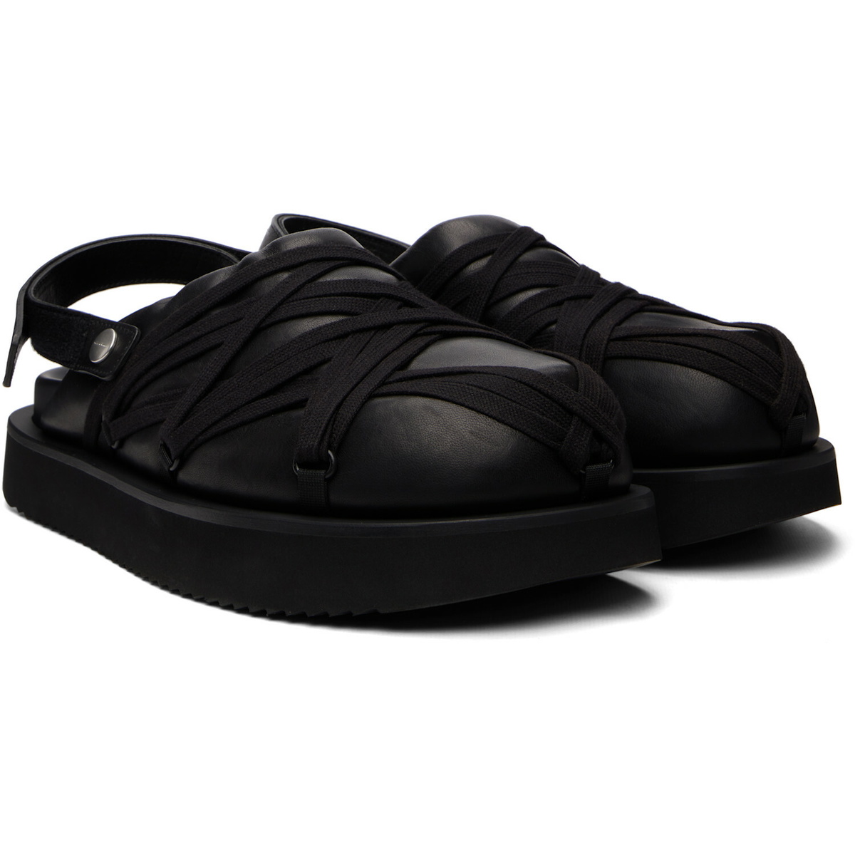 Rick Owens Black Tower Megalace Padded Platform Loafers