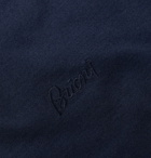 Brioni - Logo-Embroidered Cotton-Jersey T-Shirt - Blue