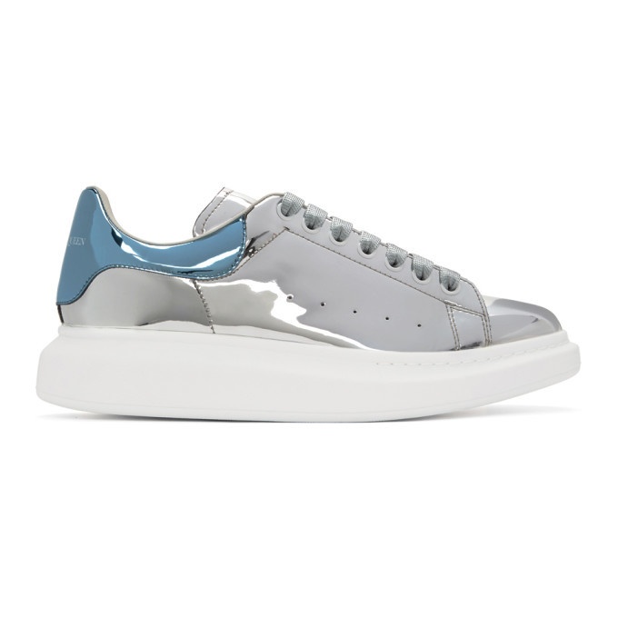 Photo: Alexander McQueen Silver and Blue Oversized Sneakers
