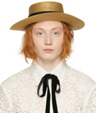 Gucci Gold & Black Lamé Papier Hat