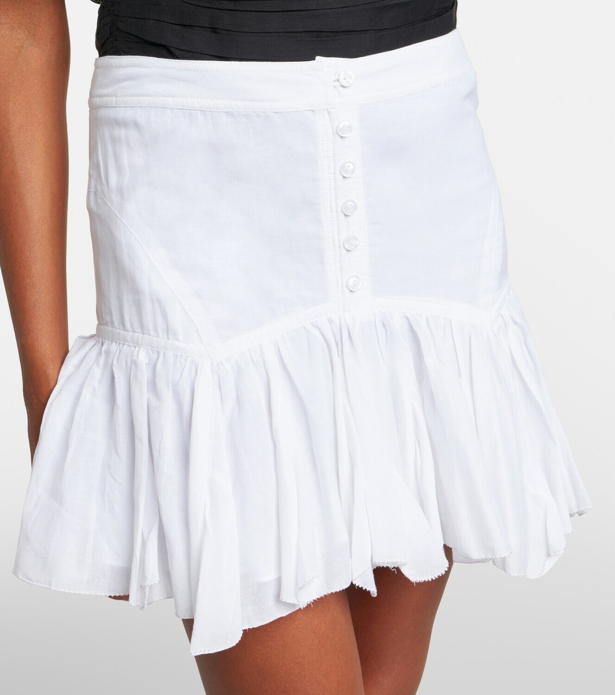 Marant Etoile Daneen ruffled cotton-blend miniskirt