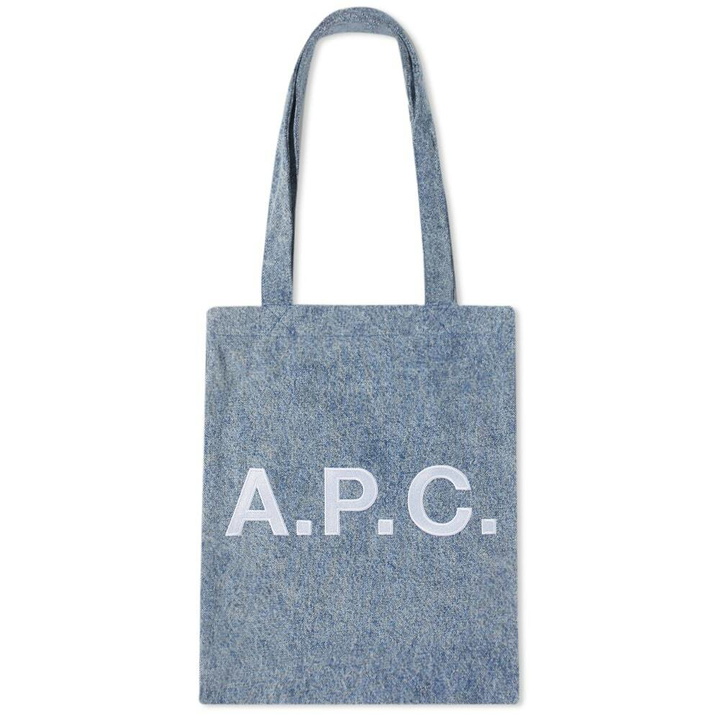 Photo: A.P.C. Men's Lou Denim Tote Bag in Washed Indigo