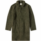 Kestin Men's Edinburgh Overcoat in Dark Olive Wool Fleece