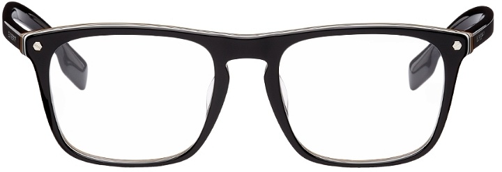 Photo: Burberry Black Icon Stripe Square Glasses