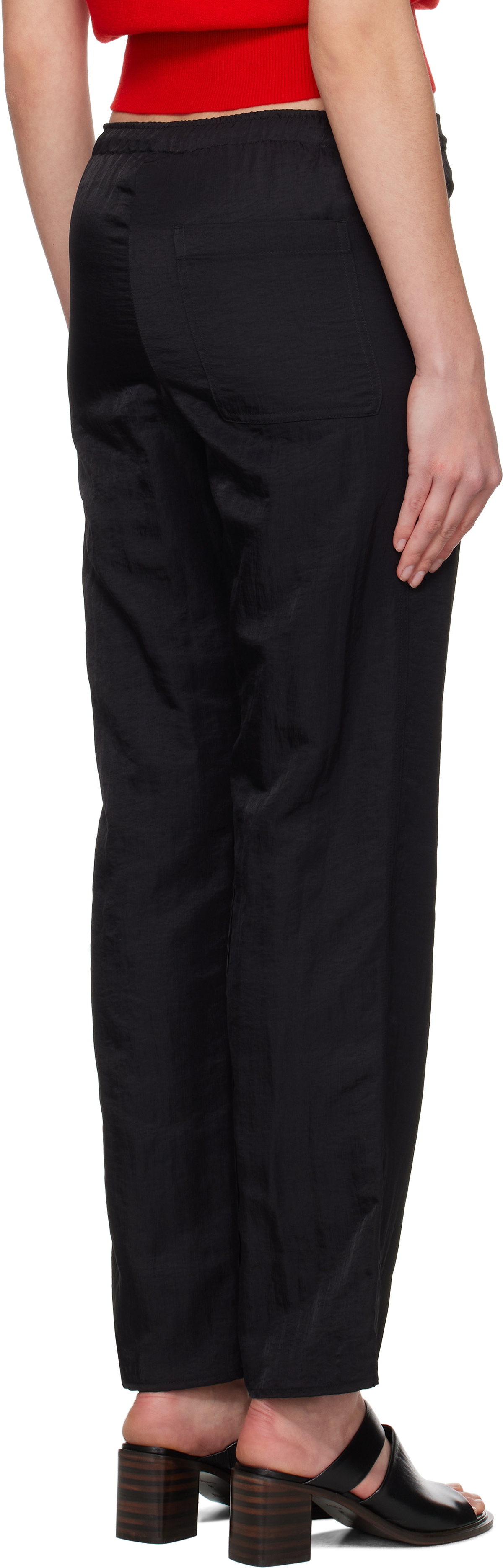 Nothing Written Black Nylon Drawstring Lounge Pants