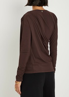 High Aslant Draped Stretch-jersey top Charcoal