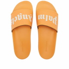 Palm Angels Men's Logo Pool Slide in Orange/White