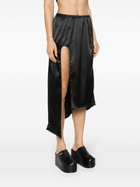 Elena Velez Shale Black Side Slit Satin Skirt