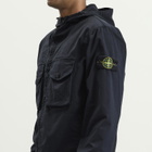 Stone Island Men's Organic Cotton Twill Hooded Jacket in Navy Blue