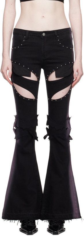 Photo: Rui Black & Purple Bootcut Jeans
