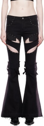 Rui Black & Purple Bootcut Jeans