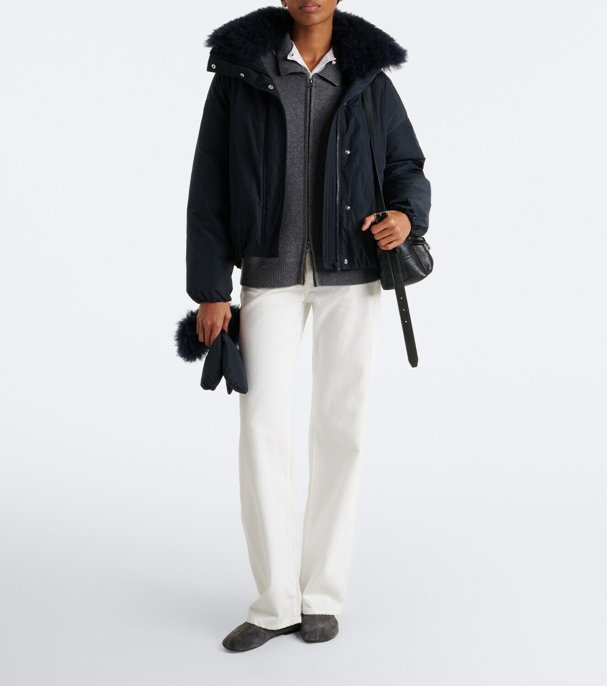 Yves Salomon Wool-trimmed down jacket