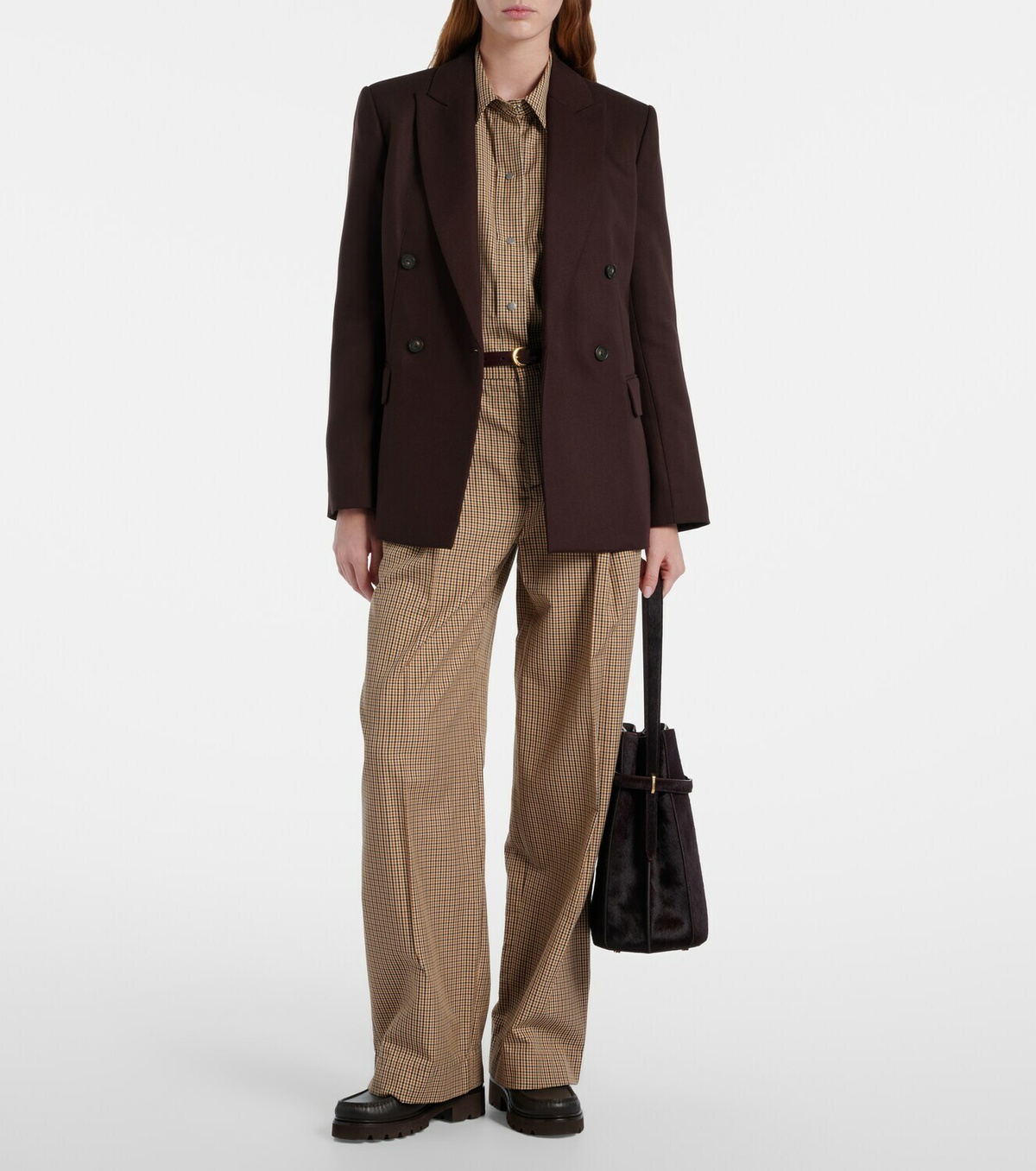 Vince Checked cotton-blend shirt