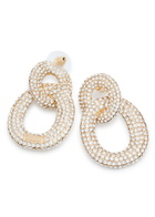 Self-portrait Crystal-embellished Link Drop Earrings - Gold - One Size