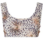 Oceanus Women's Callie Print Bikini Top in Leopard