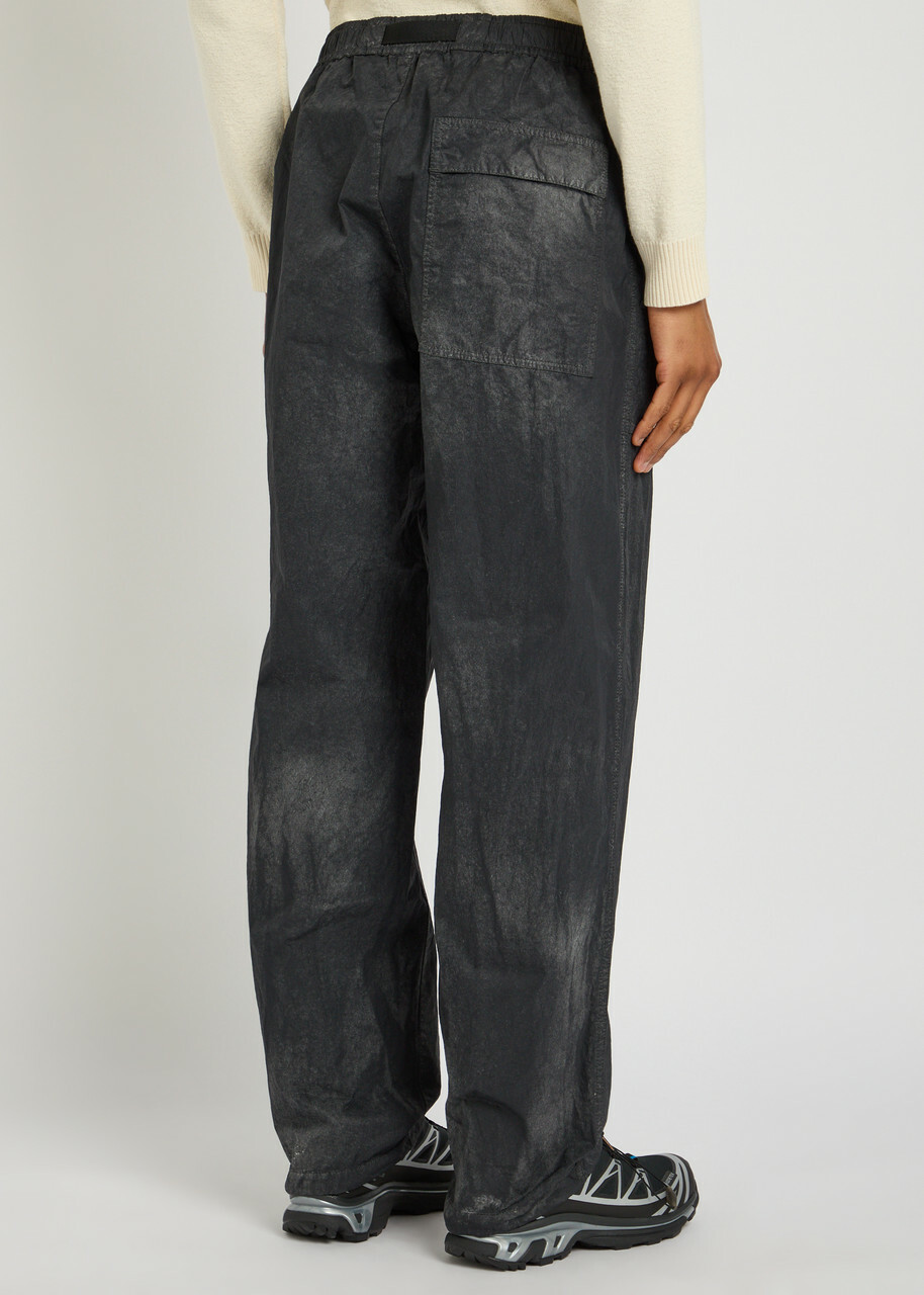 Stone Island Sprayed Straight-leg Nylon Trousers Black