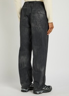 Stone Island Sprayed Straight-leg Nylon Trousers Black