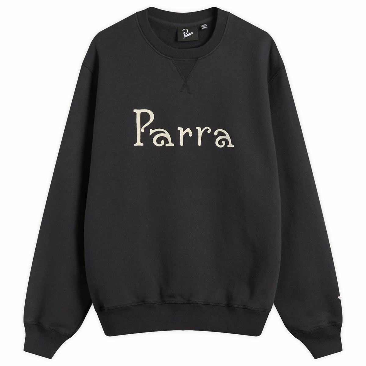 By Parra Men's Weird Trad Logo Crew Sweatshirt in Dark Navy