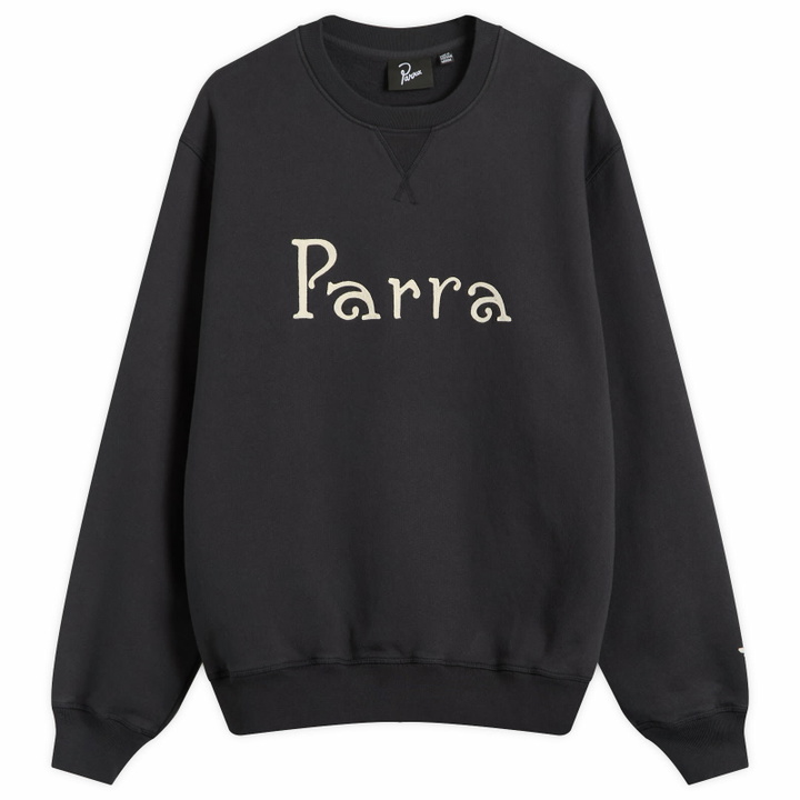 Photo: By Parra Men's Weird Trad Logo Crew Sweatshirt in Dark Navy