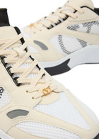 Valentino Garavani Demivee Panelled Mesh and Suede Sneakers White