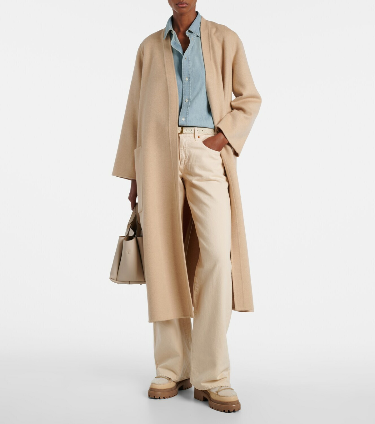 Yves Salomon Shearling and leather ankle boots