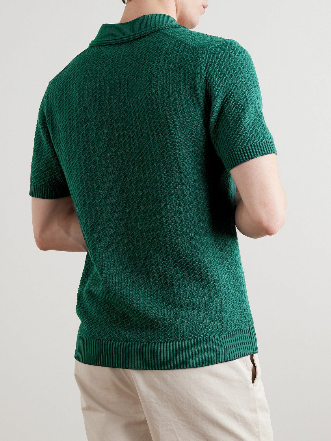 WOOL JACQUARD KNITTED POLO