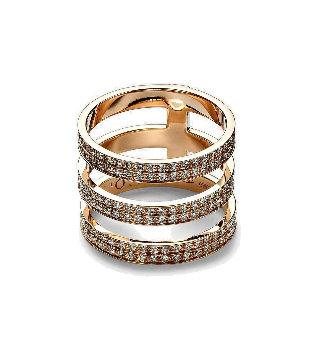 【REPOSSI】berbere module 18-karat rose gold diamond ring Berbere Module 18kt rose gold ring with diamonds in metallic