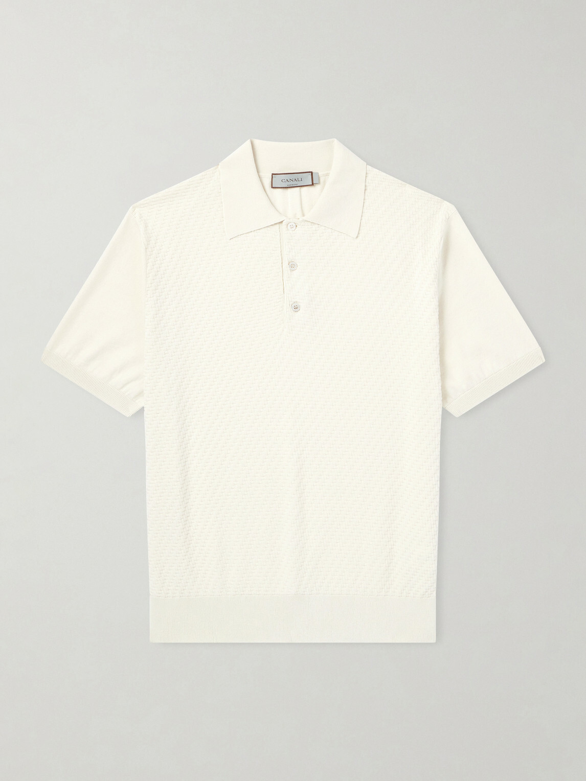 Canali - Cotton and Silk-Blend Polo Shirt - Neutrals