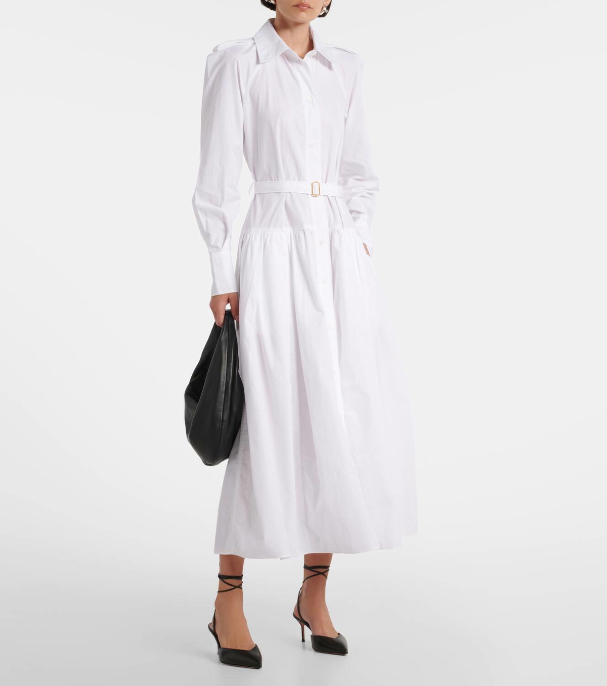 Patou Belted cotton poplin shirtdress