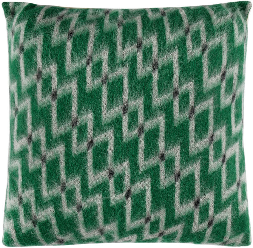 ZANKOV SSENSE Exclusive Green & White Joshua Cushion