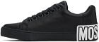 Moschino Black Maxi Logo Calfskin Sneakers