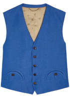 Blaze Milano Feral Silk and Linen-blend Vest Blue