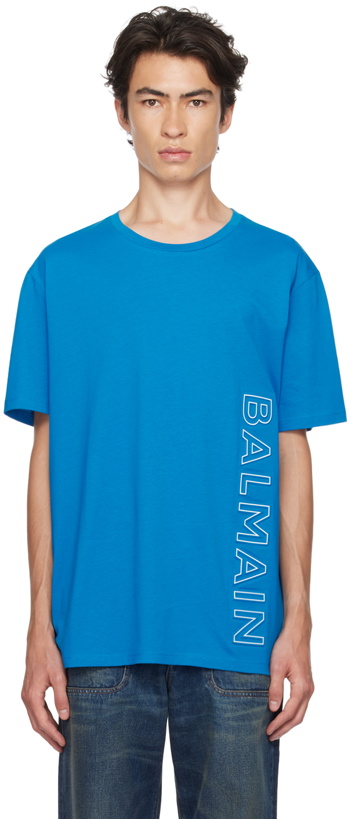 Photo: Balmain Blue Embossed T-Shirt