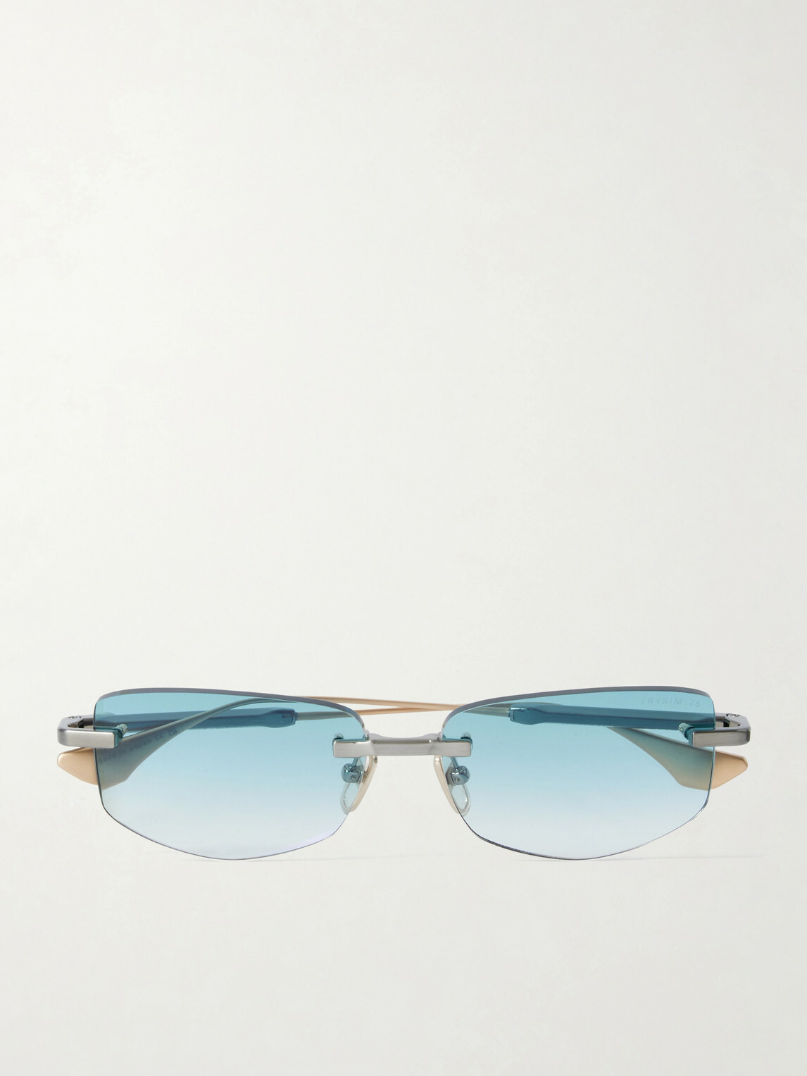 DITA - Trysim.75 Square-Frame Gold and Silver-Tone Titanium Sunglasses