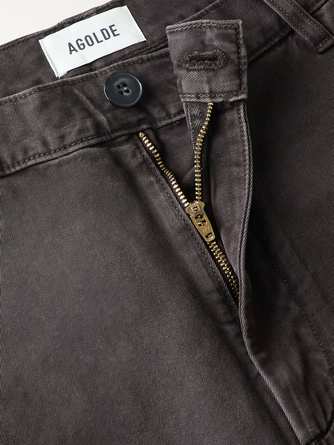 AGOLDE - Warwick Wide-Leg Cotton-Twill Trousers - Brown