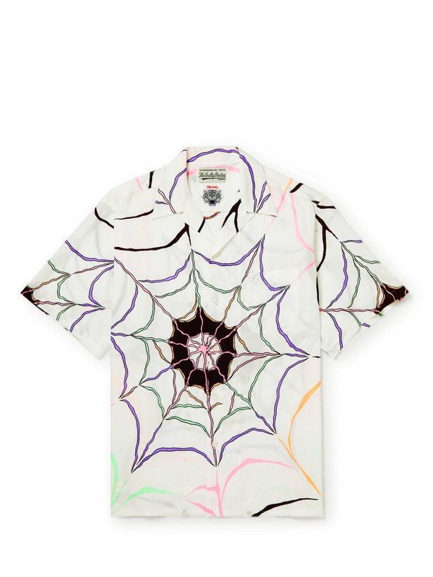 Photo: Wacko Maria - WOLF'S HEAD Camp-Collar Printed Lyocell Shirt - White