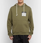 Maison Margiela - Appliquéd Loopback Cotton-Jersey Hoodie - Men - Army green