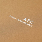 A.P.C. Men's Item Logo T-Shirt in Baa Beige