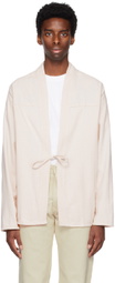 Naked & Famous Denim Off-White Self-Tie Shirt