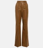 Gucci - High-rise straight leather pants