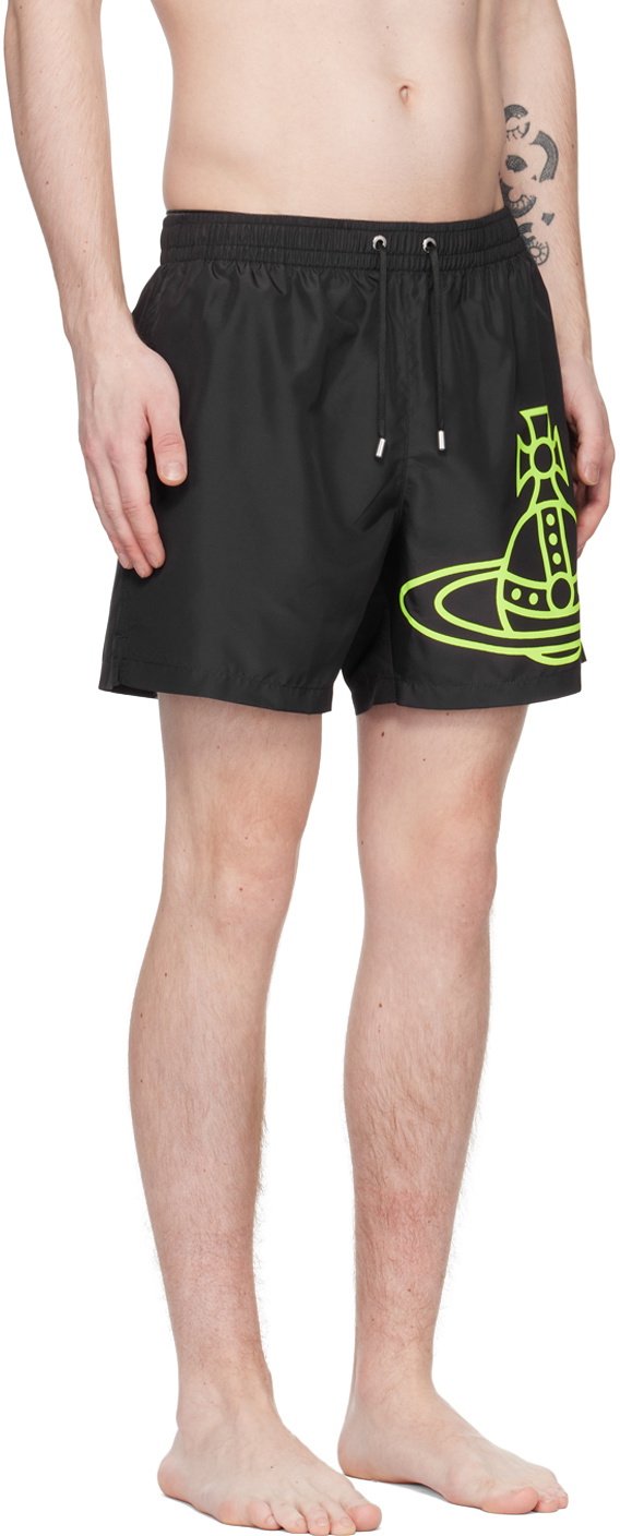 Black Printed Swim Shorts