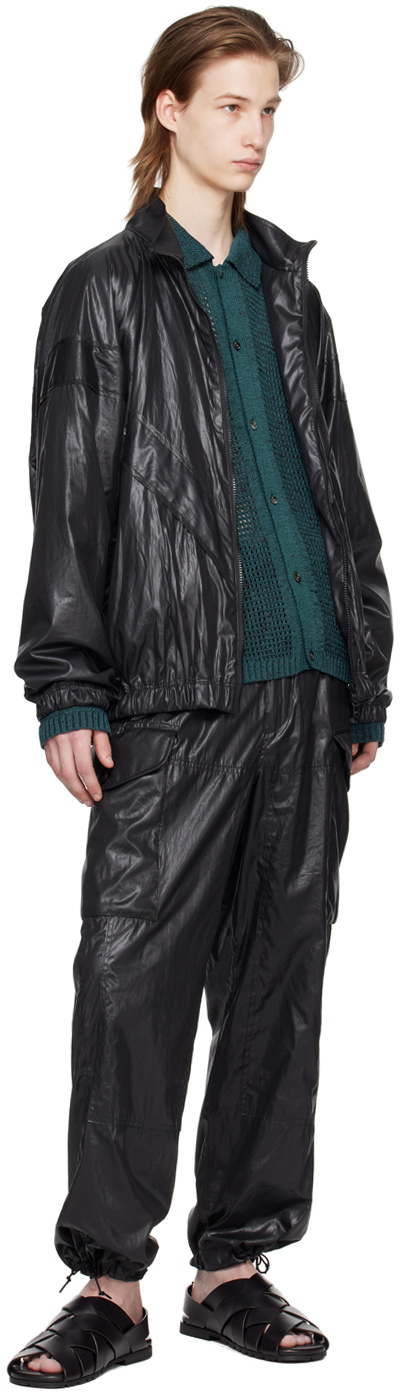 YOKE Green Spread Collar Cardigan