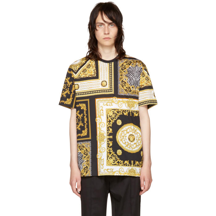 Versace Black and Gold Medusa T-Shirt Versace