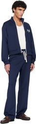 Balmain Navy Printed Signature Track Jacket