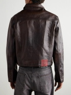 424 - Cropped Leather Jacket - Black