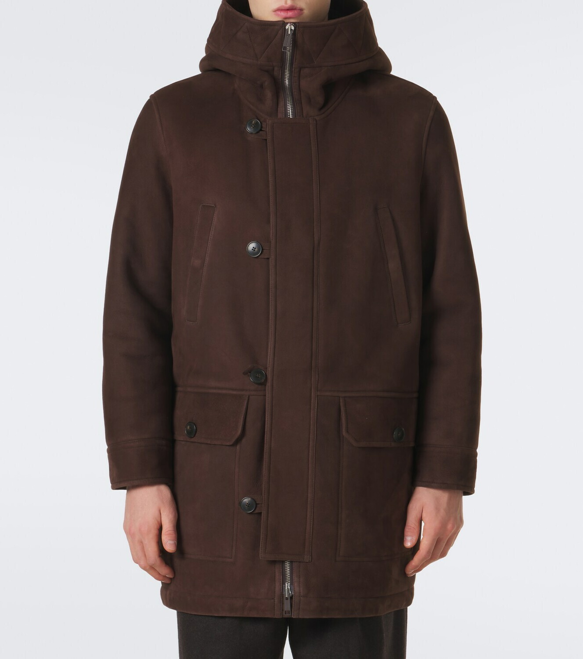 Yves Salomon Shearling-lined suede parka